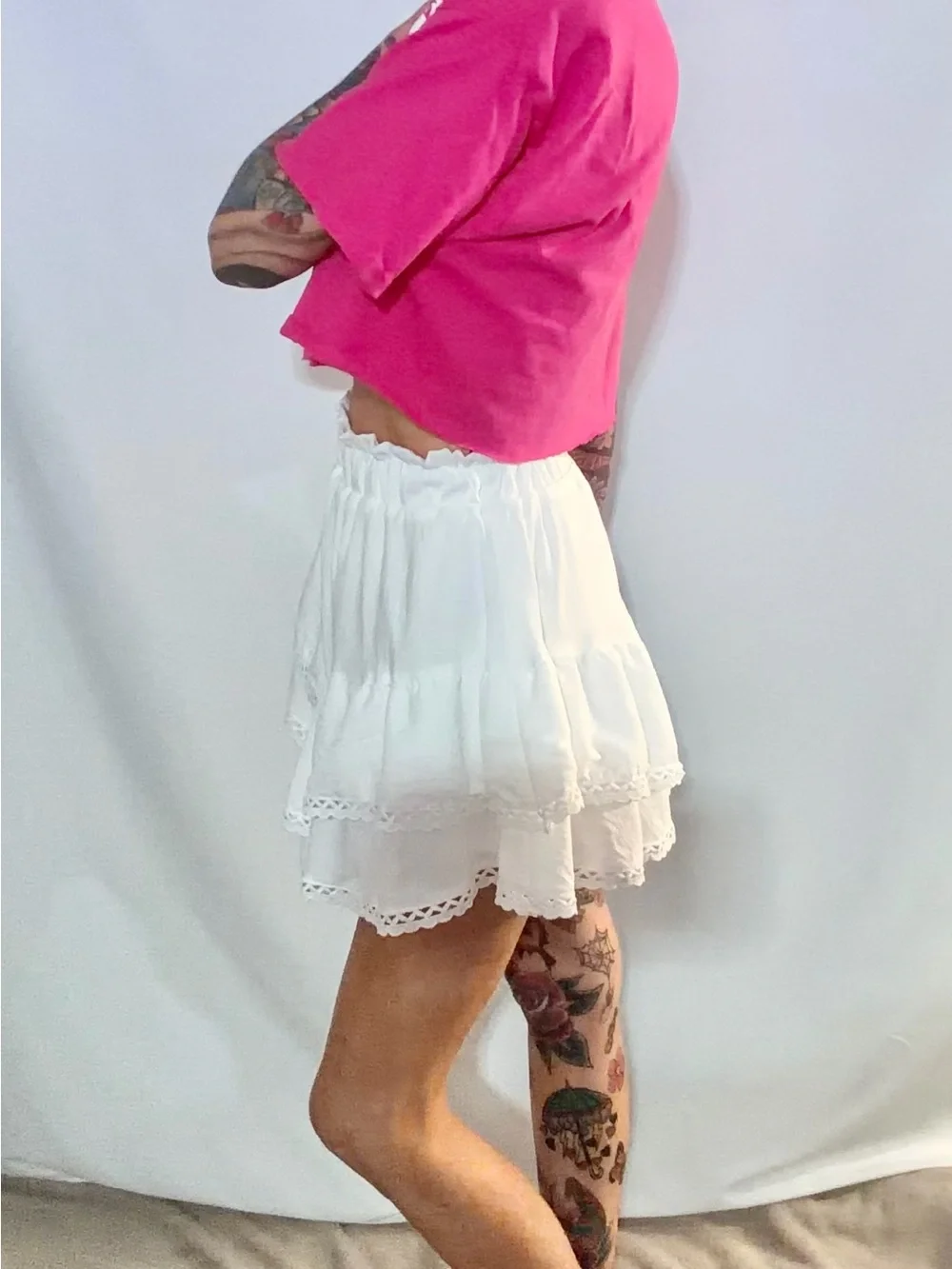 American Eagle Sz XS White Tiered Ruffle Mini Skirt - Women coquette Fairycore
